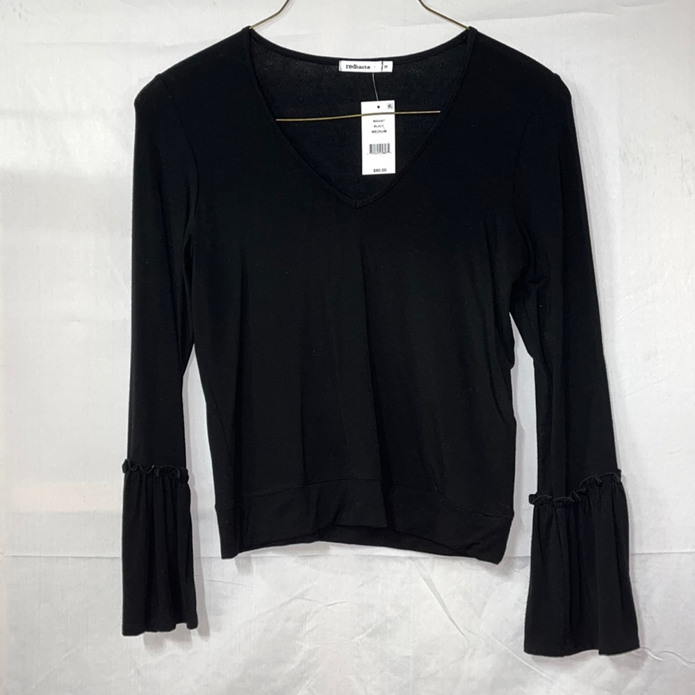 NWT redhaute long sleeve black shirt SUPER CUTE
